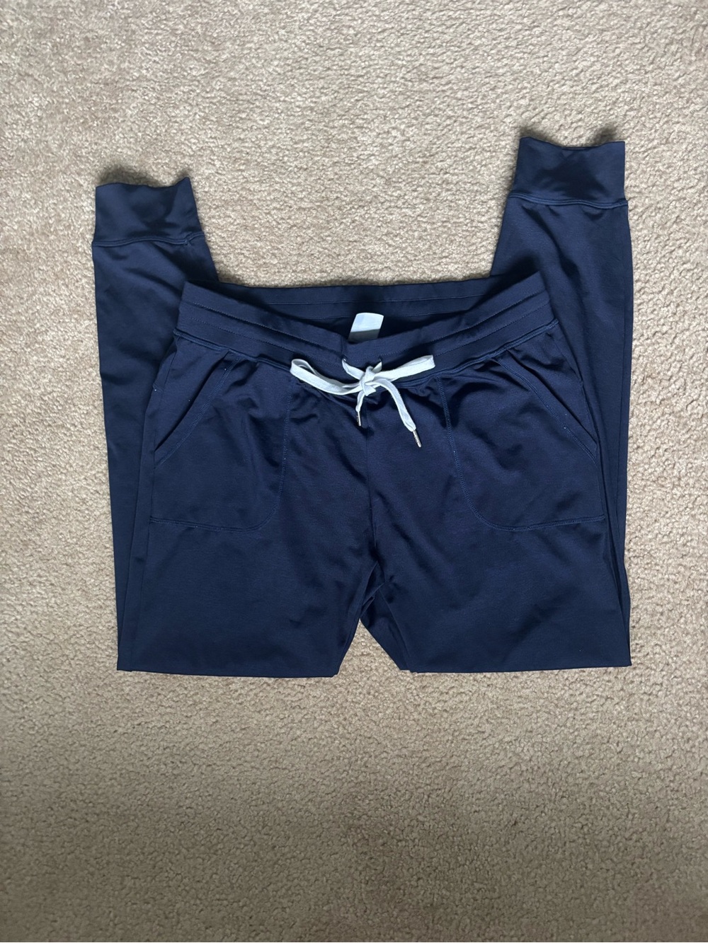 ZYIA Women’s Navy Jogger Pants with White Drawstring